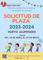El plazo de presentación de solicitudes para acceder a la Escuela Municipal de Música de Molina de Segura comienza el lunes 10 de abril