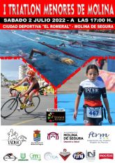 Un total de 159 deportistas de toda la Región, de edades comprendidas entre 6 y 16 años, participarán el sábado 2 de julio en el I Triatlón de Menores de Molina de Segura