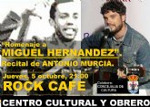 El Centro Cultural y Obrero organiza un concierto-homenaje a Miguel Hernández con motivo del aniversario de su nacimiento