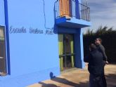 Realizan trabajos de repintado de la fachada del Colegio de Lébor y otras actuaciones similares en otros centros educativos del municipio