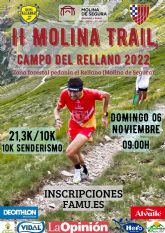 La segunda edición del Molina Trail Campo del Rellano 2022 se celebra el domingo 6 de noviembre