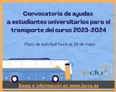 El Ayuntamiento convoca ayudas al transporte pblico para estudiantes lorquinos que se desplacen a universidades de la Regin