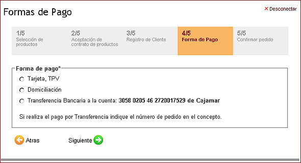 Paso 4 (Forma de Pago)