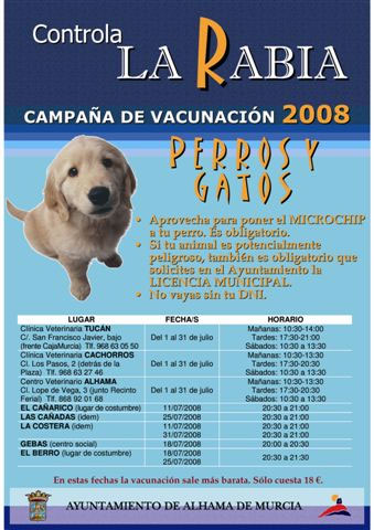 Campaña de vacunación 2008 contra la rabia para perros y gatos - 1, Foto 1