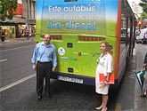 Los tres autobuses de la lnea 4 que comienzan hoy a utilizar biodisel dejarn de emitir 13,4 toneladas de CO2 al año