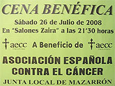 Cena benéfica de la Asociación Española contra el Cáncer de Mazarrón