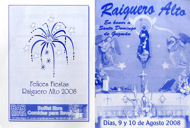 Programa de fiestas de Raiguero Alto 2008 - 1, Foto 1