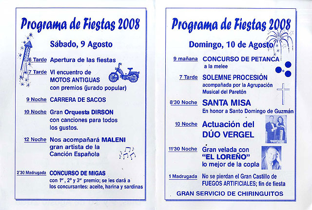 Program Raiguero parties Alto 2008, Foto 2