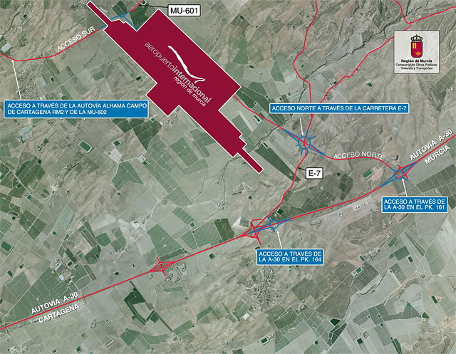Obras Públicas invierte 895.000 euros en la mejora del tramo de la carretera MU-601 que dará acceso al futuro Aeropuerto Internacional - 1, Foto 1