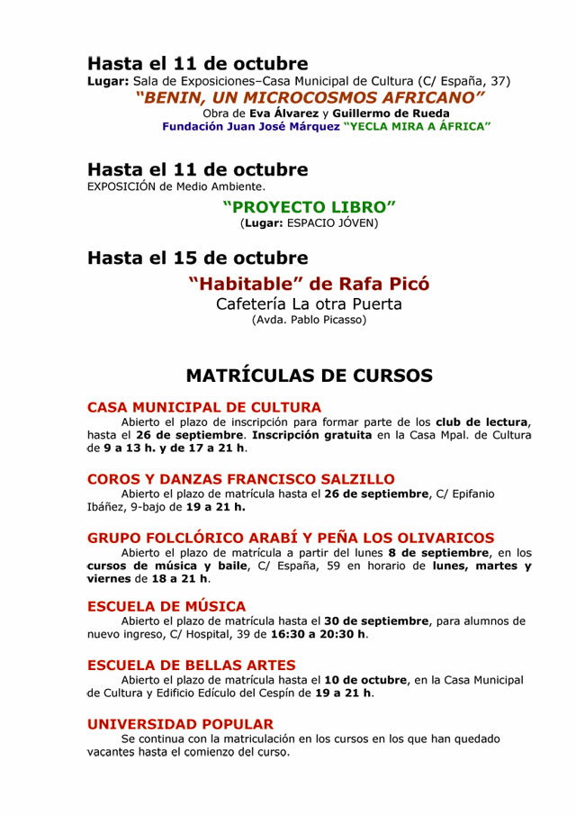Agenda cultural de Yecla - 3, Foto 3