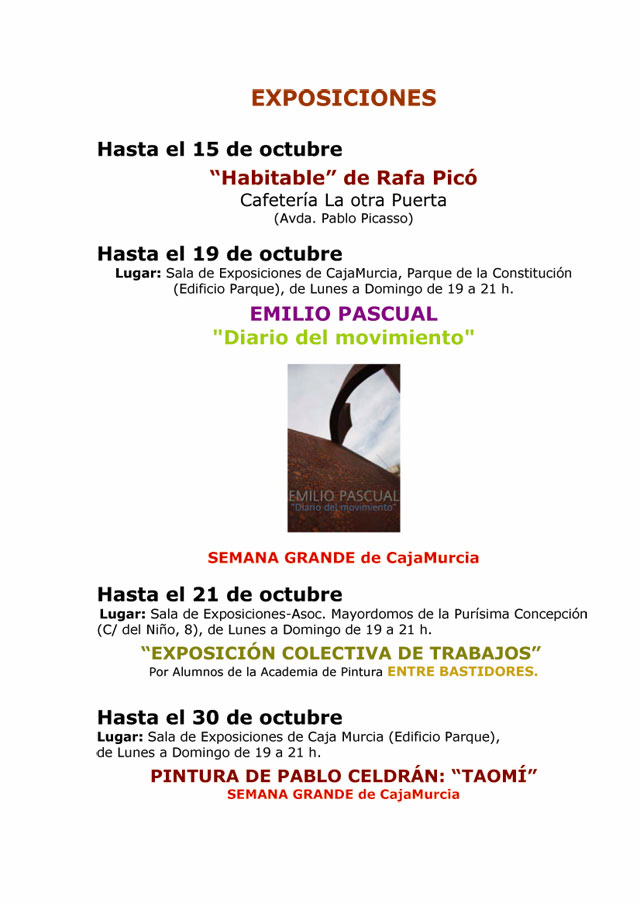 Agenda cultural de Yecla del 15 al 22 de octubre - 3, Foto 3