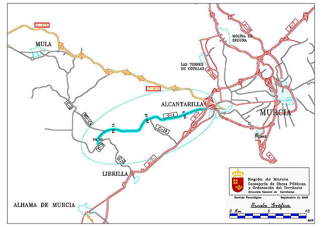 Obras Públicas invertirá casi 5 millones de euros en el acondicionamiento de la carretera que une Alcantarilla con Barqueros - 1, Foto 1
