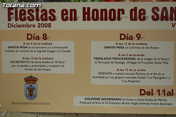 La Fundacin La Santa pretende implicar a las asociaciones del municipio en el Novenario en honor a Santa Eulalia con motivo de sus fiestas patronales - 1