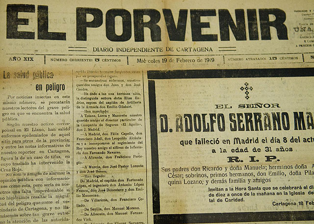 El Archivo Municipal recuerda el aniversario de la gripe española en Cartagena con una exposición - 1, Foto 1