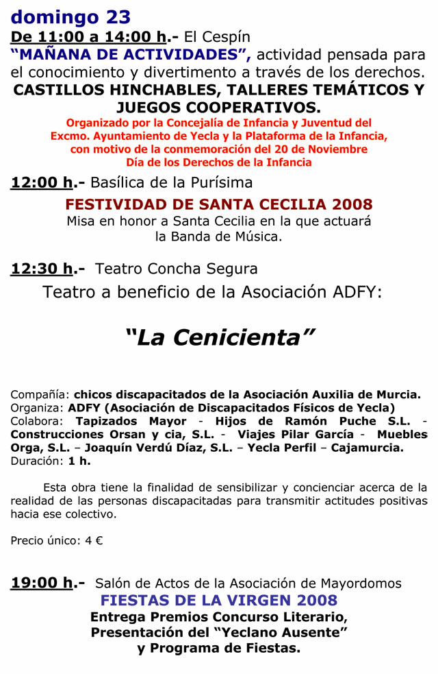 Agenda cultural de Yecla del 19 al 26 de noviembre - 4, Foto 4