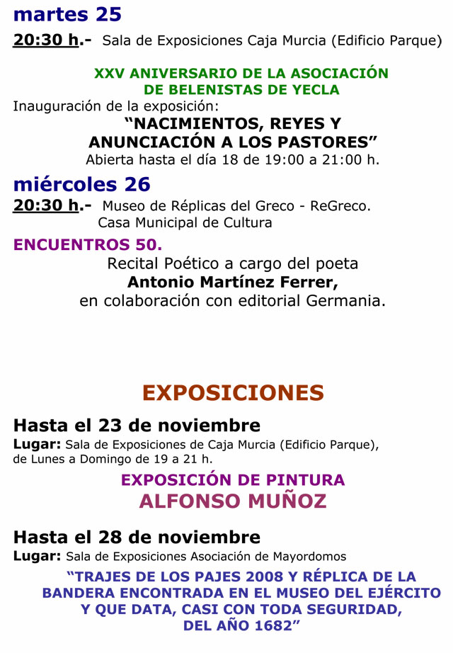 Agenda cultural de Yecla del 19 al 26 de noviembre - 5, Foto 5
