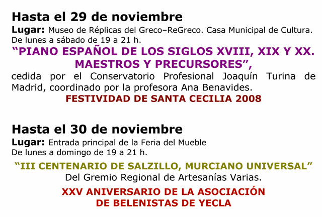 Agenda cultural de Yecla del 19 al 26 de noviembre - 1