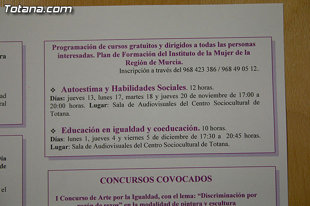 Totana se suma a los actos del “Da Internacional para la Eliminacin de la Violencia contra la Mujer” el prximo martes 25 de noviembre - 3