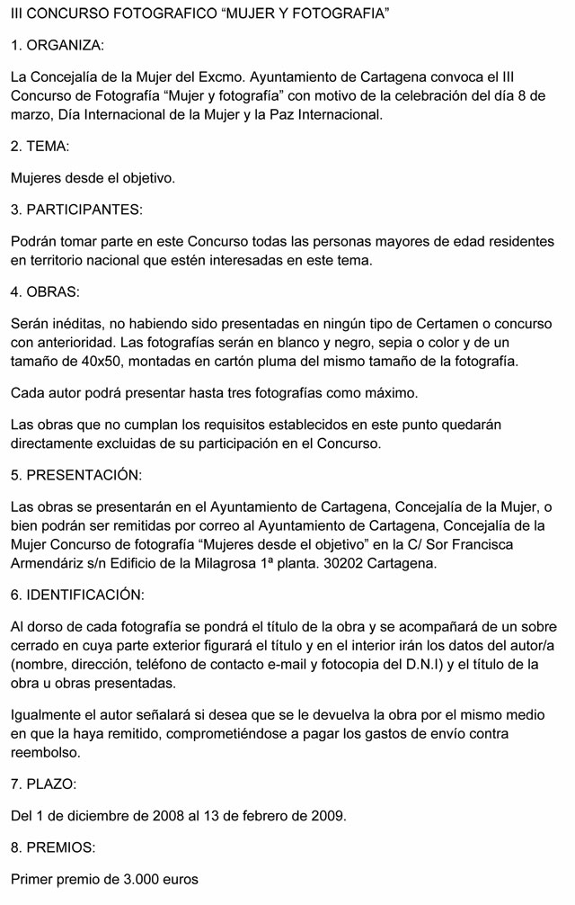 Convocado el III Concurso fotográfico Mujer y Fotografía - 1, Foto 1