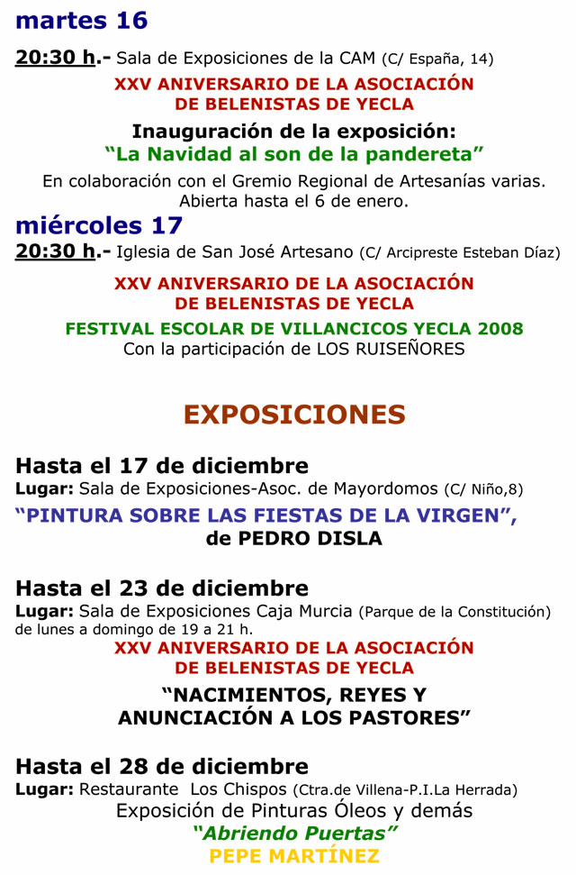 Agenda cultural de Yecla hasta el 17 de diciembre - 4, Foto 4