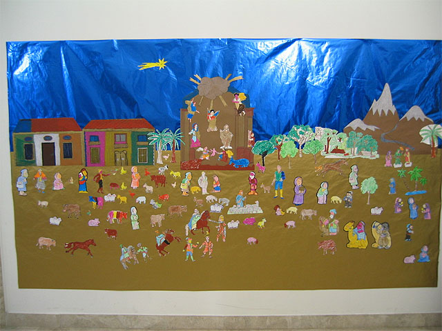 El Museo Salzillo expone un mural realizado por los niños participantes en los talleres de Navidad - 1, Foto 1