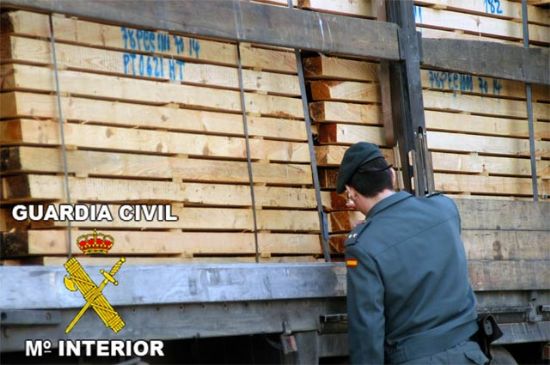 La Guardia Civil inmoviliza un transporte de 25.000 kilos de madera de pino portuguesa - 1, Foto 1