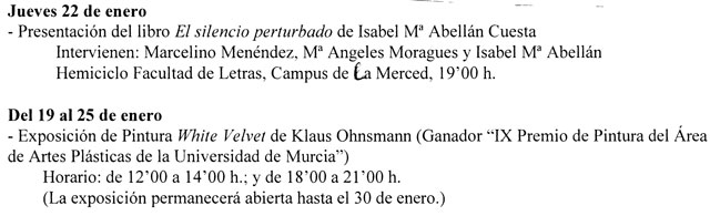 Presentación del libro El silencio perturbado de Isabel María Abellán Cuesta en la Universidad de Murcia - 1, Foto 1