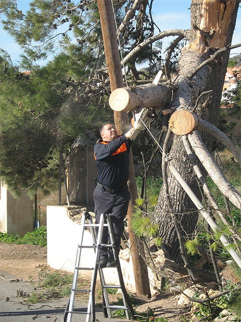 Voluntarios de Protección Civil y agentes de la Policía Local realizan más de medio centenar de actuaciones debido al fuerte temporal, Foto 2