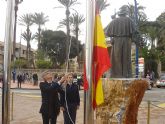Izada de bandera para conmemorar la festividad de san Blas en Santiago de la Ribera