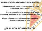 Convocan una manifestacin a favor del Real Murcia