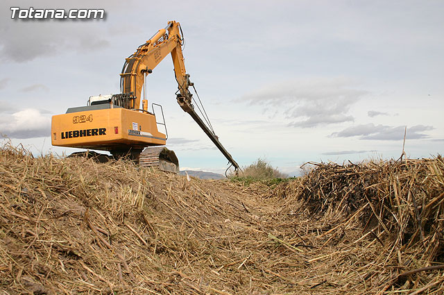 La Confederación Hidrográfica del Segura limpia y adecua la mota del río Guadalentín, Foto 1