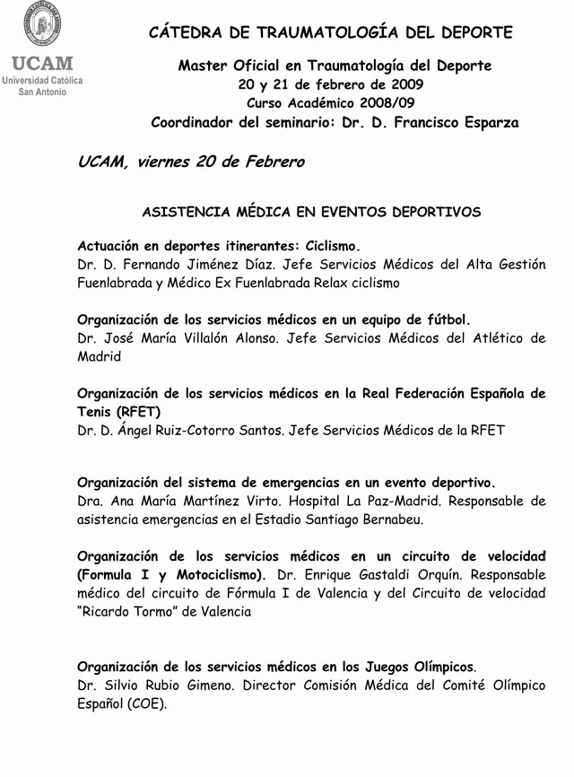 Máster oficial en Traumatología del Deporte en la UCAM - 1, Foto 1