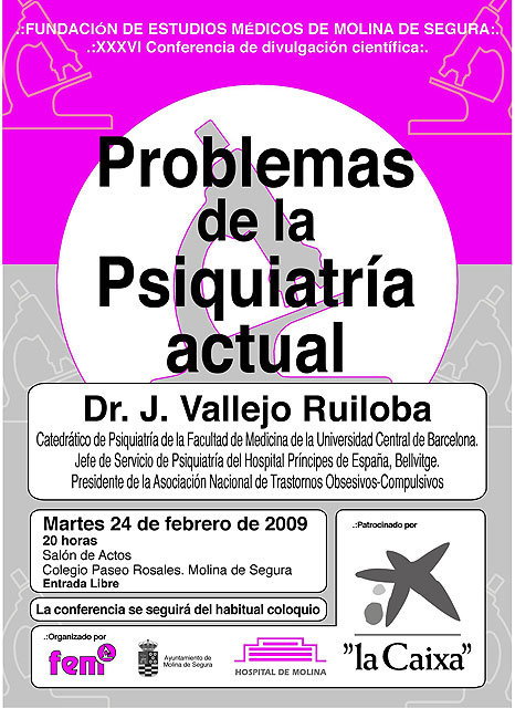 La Fundación de Estudios Médicos de Molina de Segura presenta una conferencia de divulgación científica sobre Problemas de la Psiquiatría actual, a cargo del Doctor Julio Vallejo Ruiloba, que tendrá lugar el martes 24 de febrero - 2, Foto 2