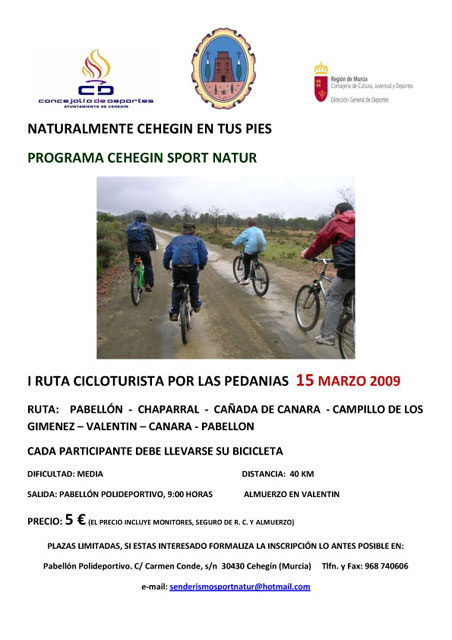Deportes organiza la I Ruta Cicloturista por las Pedanías - 1, Foto 1