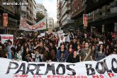 Un millar de estudiantes protestan contra el proceso de Bolonia en Murcia