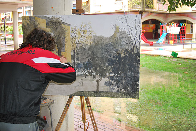 Pese a la lluvia ms de 70 participantes se echan a la calle para participar en el V Certamen de Pintura al aire libre, Foto 4