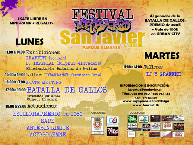 Un Festival reúne todas las expresiones de la cultura urbana en San Javier los días 6 y 7 de abril - 1, Foto 1
