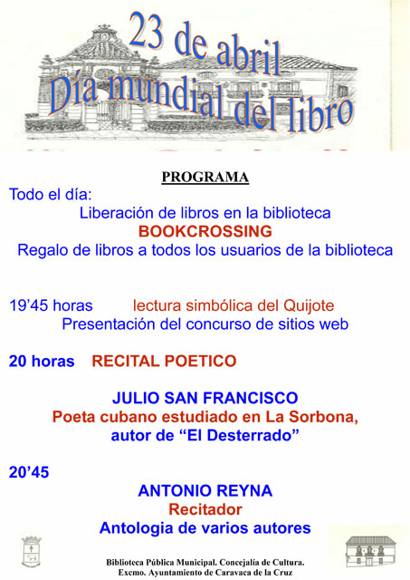 Día del Libro en Caravaca. Programa de actividades - 1, Foto 1