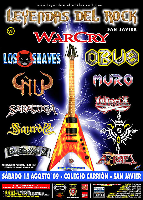 El rock vuelve a San Javier con el IV Festival Leyendas del Rock que se celebrará el 15 de agosto con Warcry, Obús, Los Suaves y Nú, entre otras bandas legendarias - 2, Foto 2
