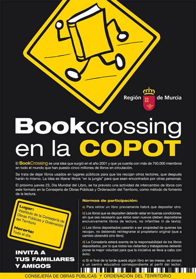 Obras Públicas promueve mañana la lectura entre sus trabajadores y visitantes con una experiencia de ‘bookcrossing’ - 1, Foto 1