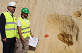 El delegado del Gobierno visita los hallazgos paleontolgicos descubiertos en el Puerto de la Cadena con motivo de las obras de la Conexin Suroeste