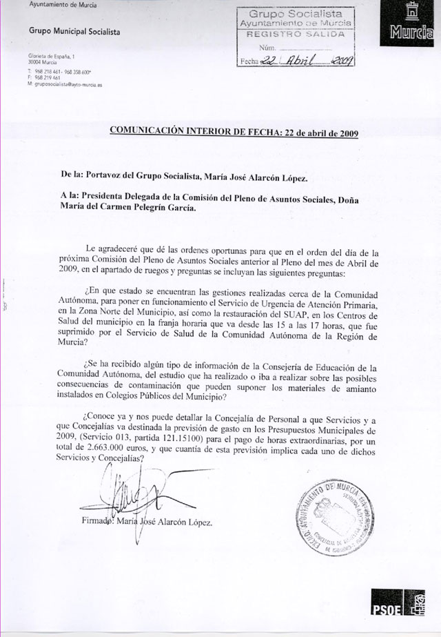 “Cámara sigue haciendo oídos sordos a los ruegos y preguntas del PSOE” - 1, Foto 1