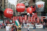 Varios miles de personas se manifiestan en Murcia con motivo del 1 de mayo, Día del Trabajo