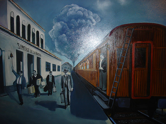 Jesús Cerro presenta en San Javier su exposición “El tren de la vida” dedicada al universo del ferrocarril - 1, Foto 1