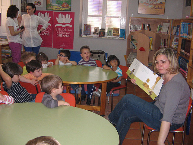 Los alumnos de la Escuela Municipal Infantil “Carmen Baró”  visitan la biblioteca municipal y disfrutan con un cuentacuentos, Foto 1