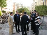 El delegado del Gobierno y el alcalde de Águilas visitan las obras de ejecución de muros en la rambla del Charco