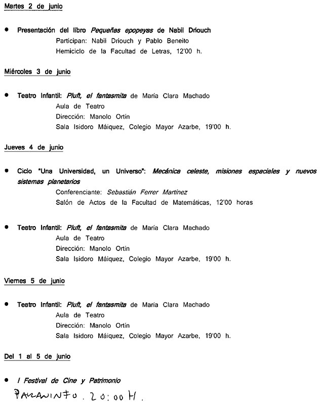 Actividades culturales de la Universidad de Murcia en la semana del 1 al 7 de junio - 1, Foto 1