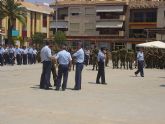 Militares de AGA ensaya la jura de bandera civil del día 12 en la plaza de España de San Javier