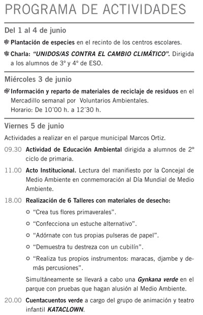 Las actividades organizadas con motivo del “Día Mundial del Medio Ambiente” se desarrollarán hasta el viernes 5 de junio, Foto 5