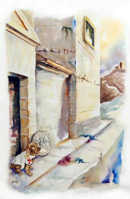 La acuarela de un preso de Zuera va a ser el cartel de la VII Guardia Templaria que tendrá lugar el 2 de agosto - 1, Foto 1